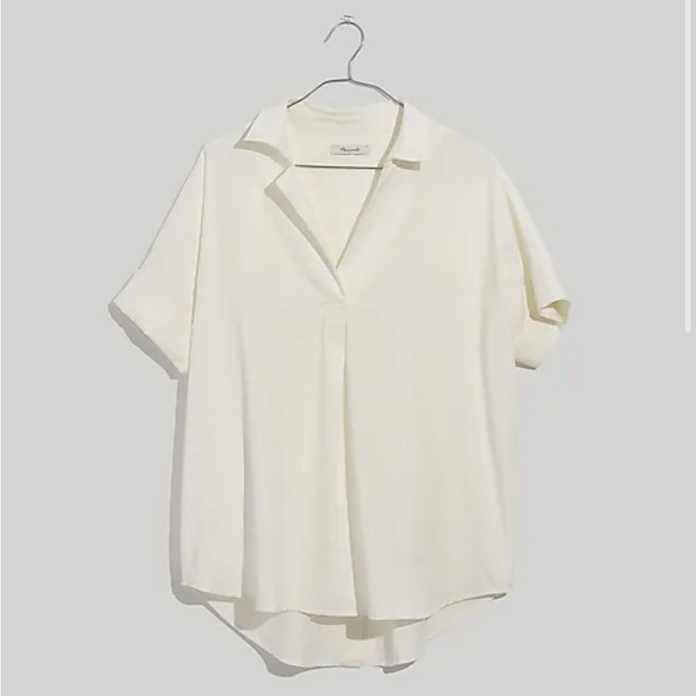 Madewell Courier Button-Back Shirt in White
